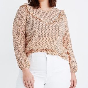 Madewell ruffle prairie top